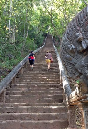 Stairway to Banan temple in Battambang, Cambodia