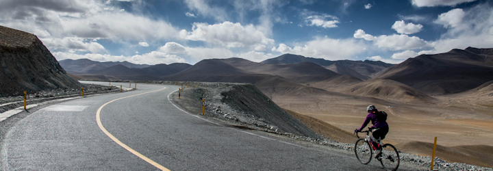 Cycling along the Karakoram Highway on our Kyrgystan Cycling Holiday