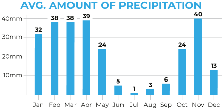 Morocco Average Precipitation Chart