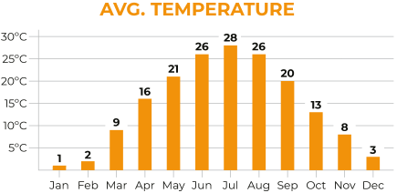 Uzbekistan Average Temperature Chart