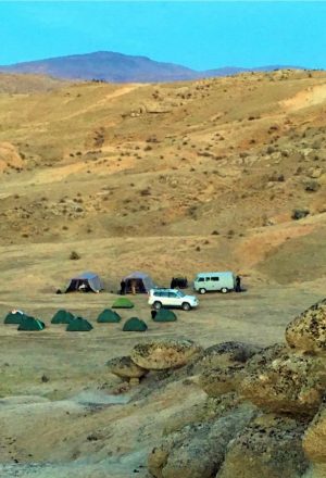 overnight camping during our cycling vacation in Uzbekistan