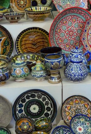 Visiting a local market on the Uzbekistan Cycling Holiday