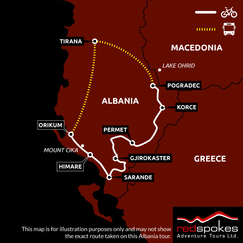 Albania Classic Route Map - Square