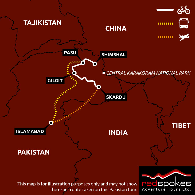 Pakistan The Old Silk Route Map - Square