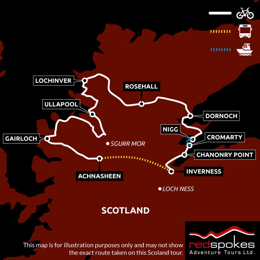 Scotland Inverness to Achnasheen Map - Square