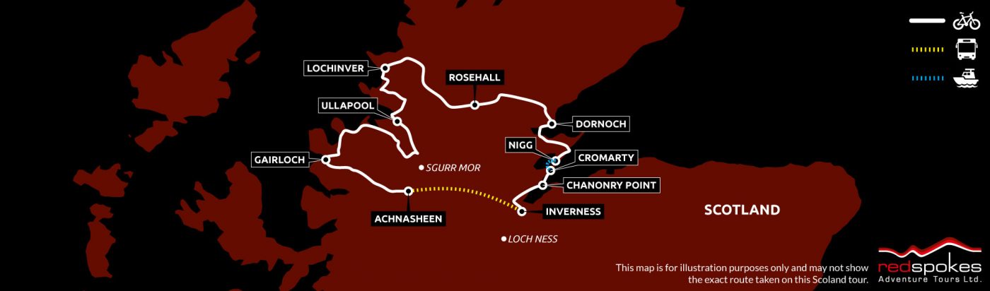 Scotland Inverness to Achnasheen Map