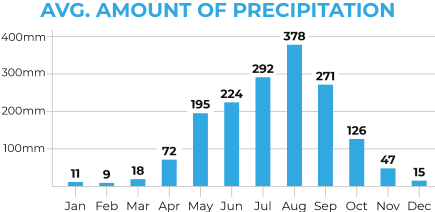 Thailand North Average Precipitation Chart